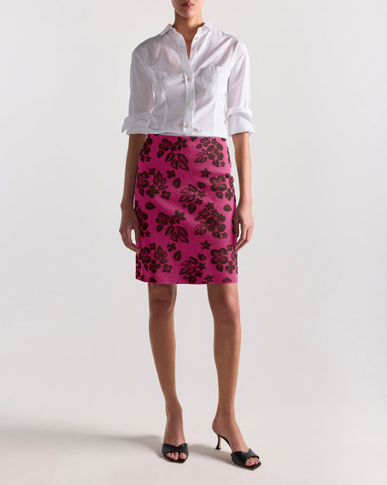Ava Skirt in Fuchsia/Mahogany Floral