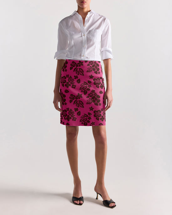 Ava Skirt in Fuchsia/Mahogany Floral