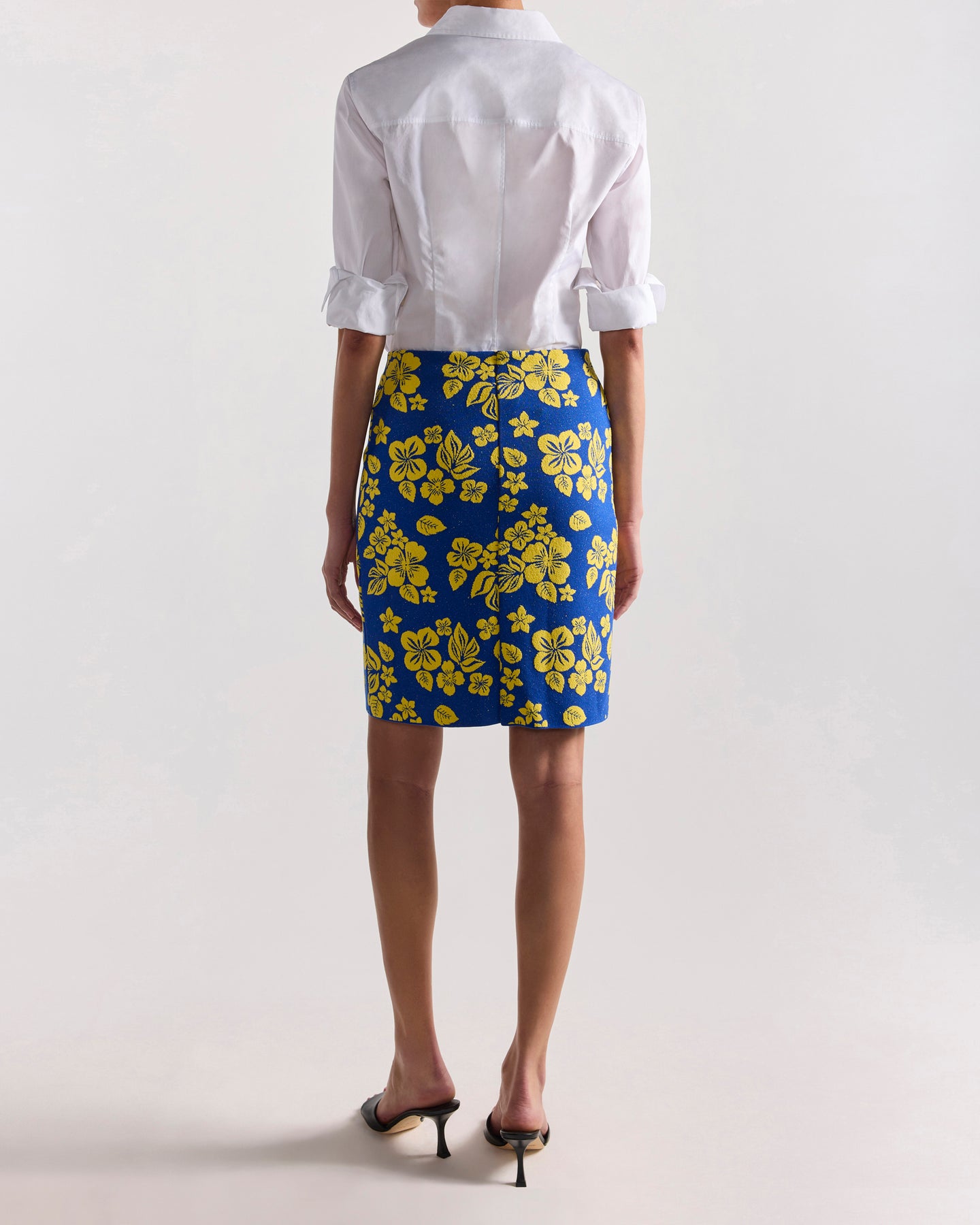 Ava Skirt in Royal/Yellow Floral