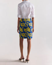 Ava Skirt in Royal/Yellow Floral