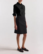 Ava Skirt in Black Moiré