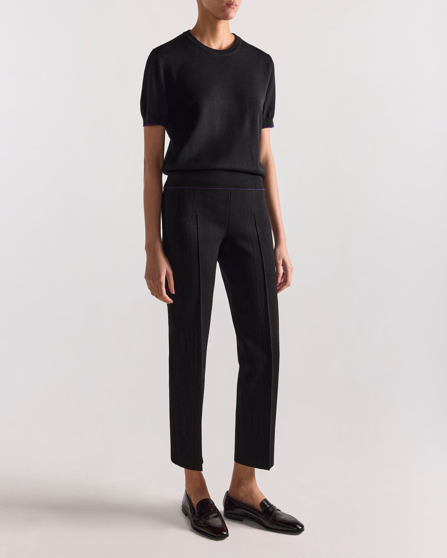 Janis Top in Tipped Black
