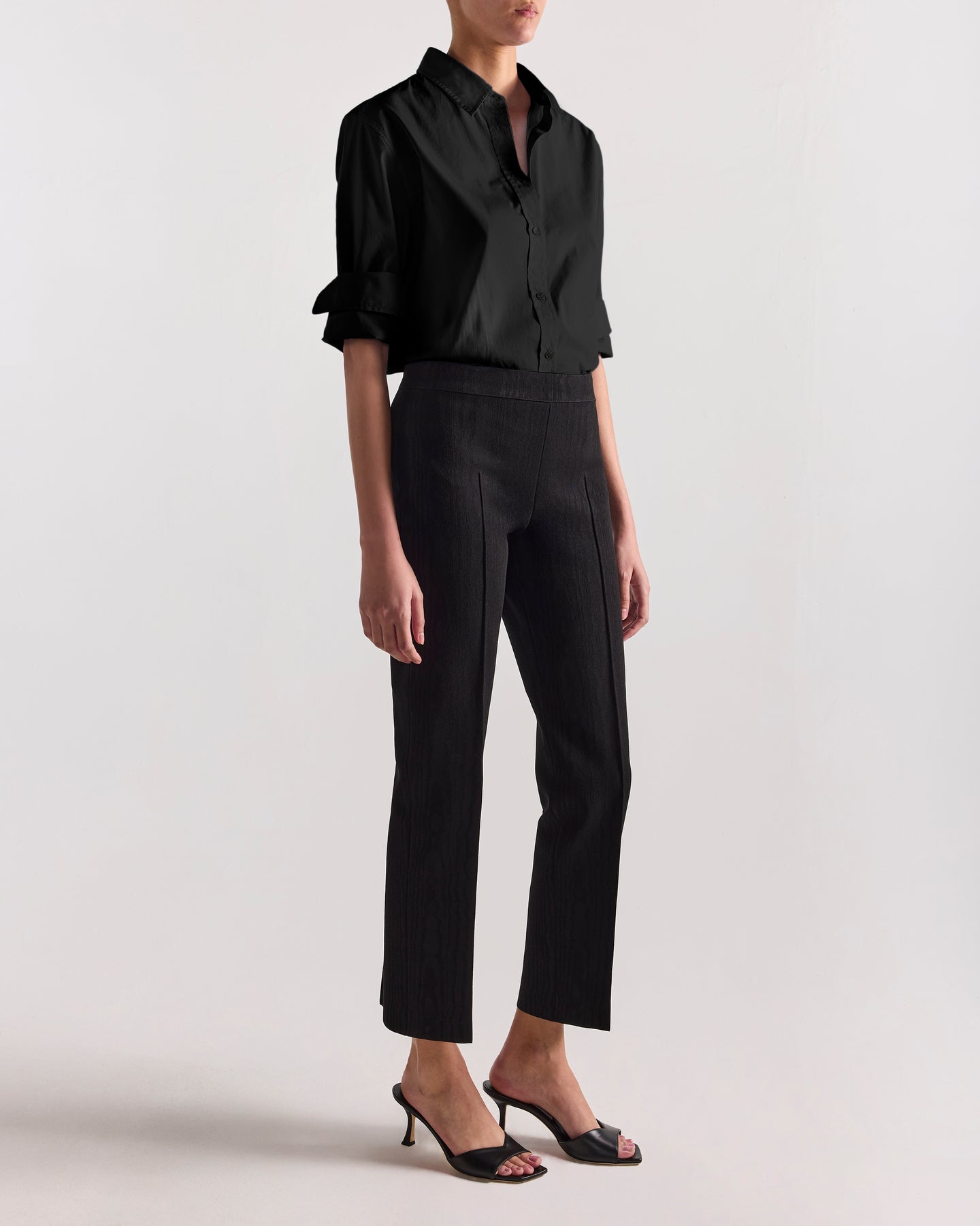 Louis Pant in Black Moiré