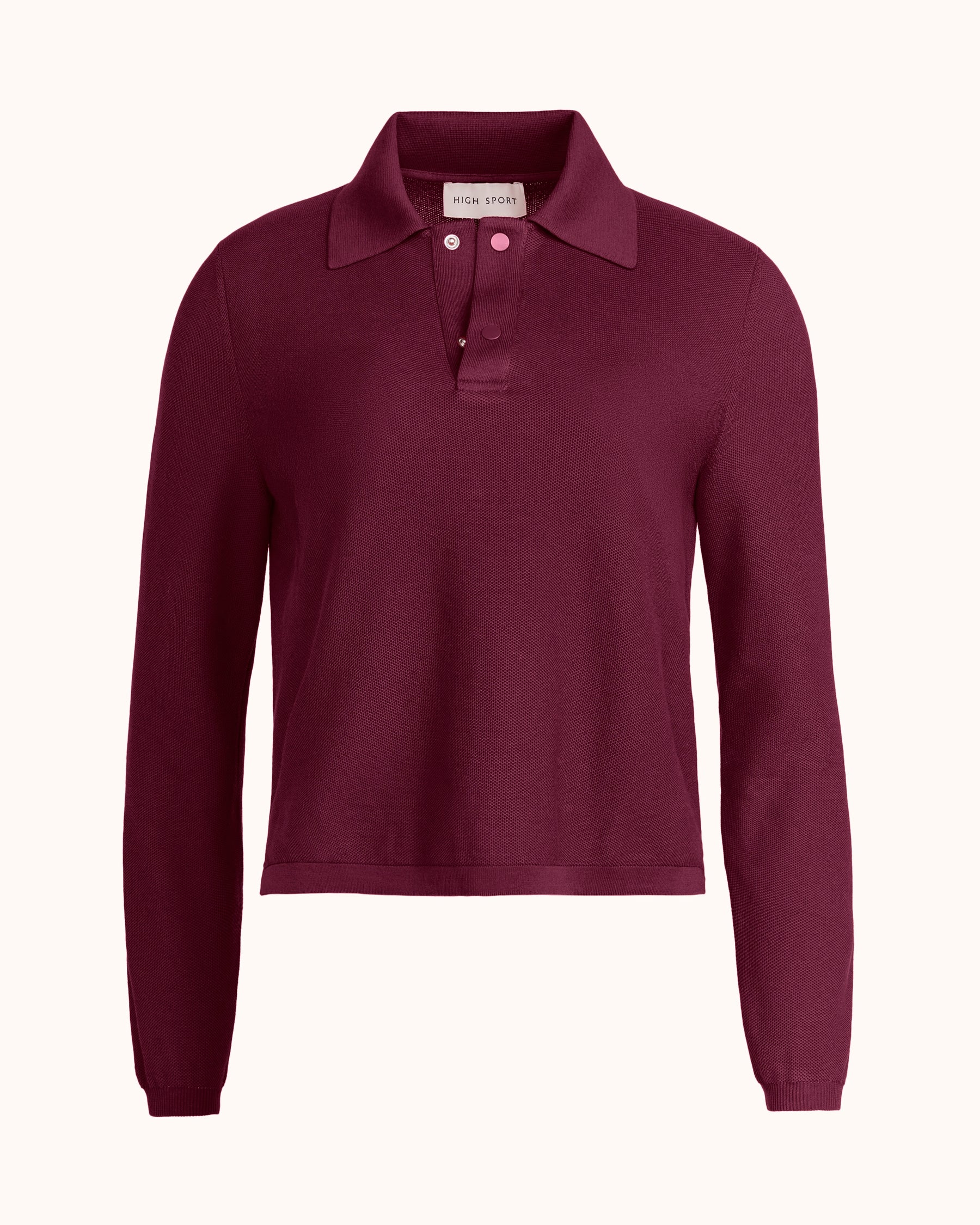 Long Sleeve Brooke Polo in Eggplant