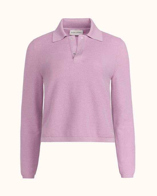 Long Sleeve Brooke Polo in Lilac