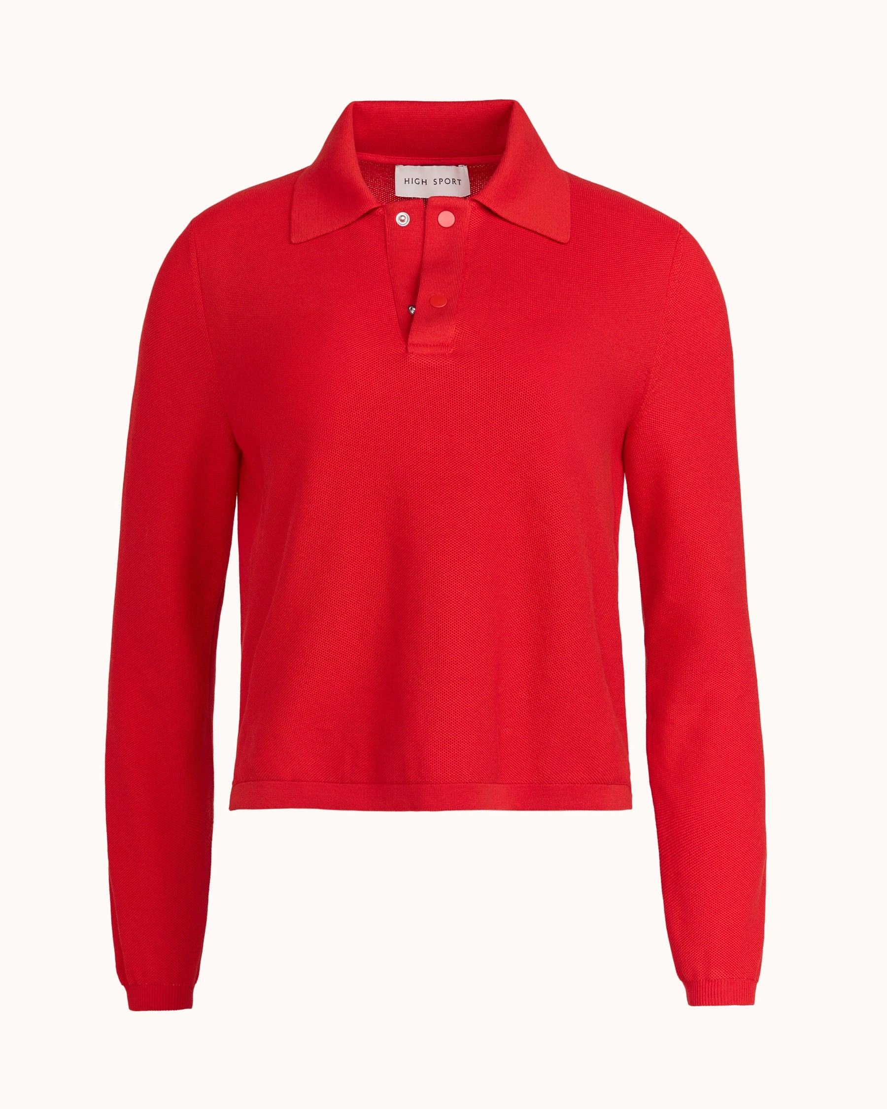 Long Sleeve Brooke Polo in Red