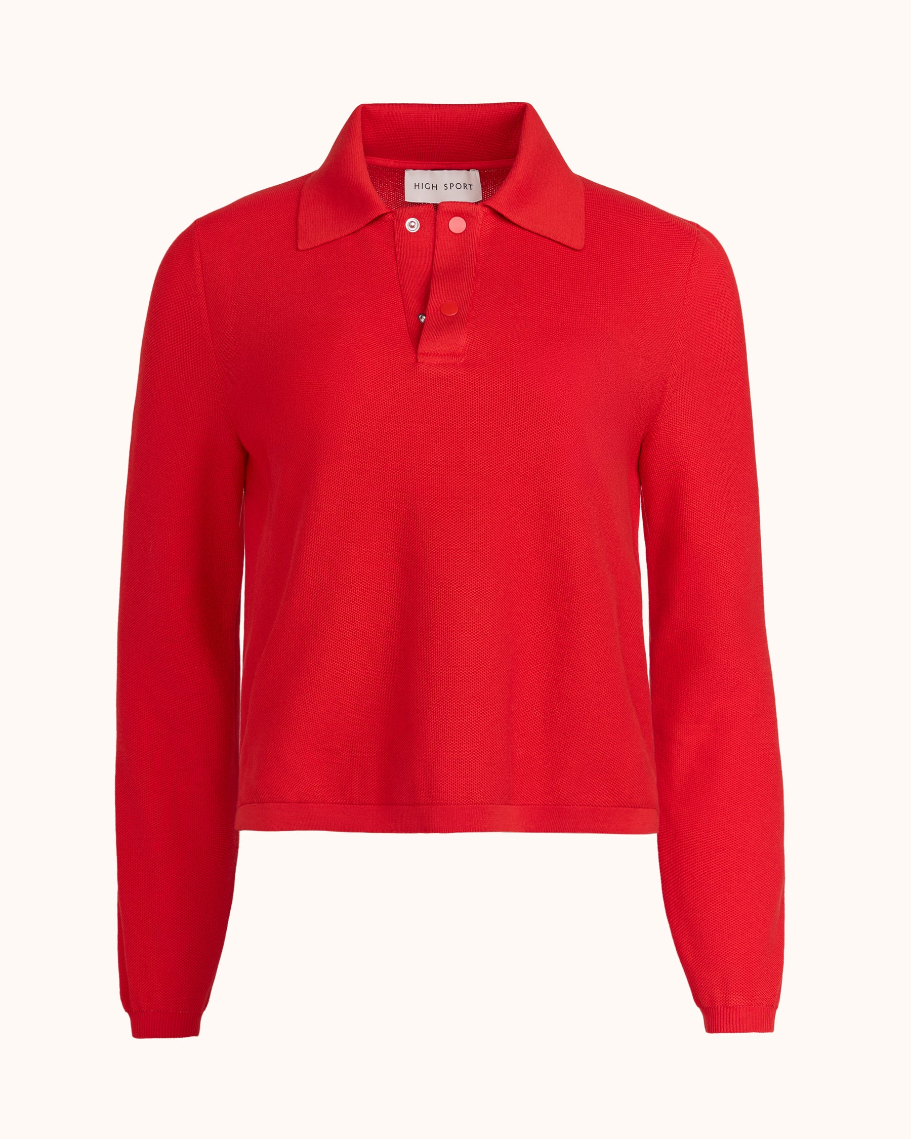 Long Sleeve Brooke Polo in Red