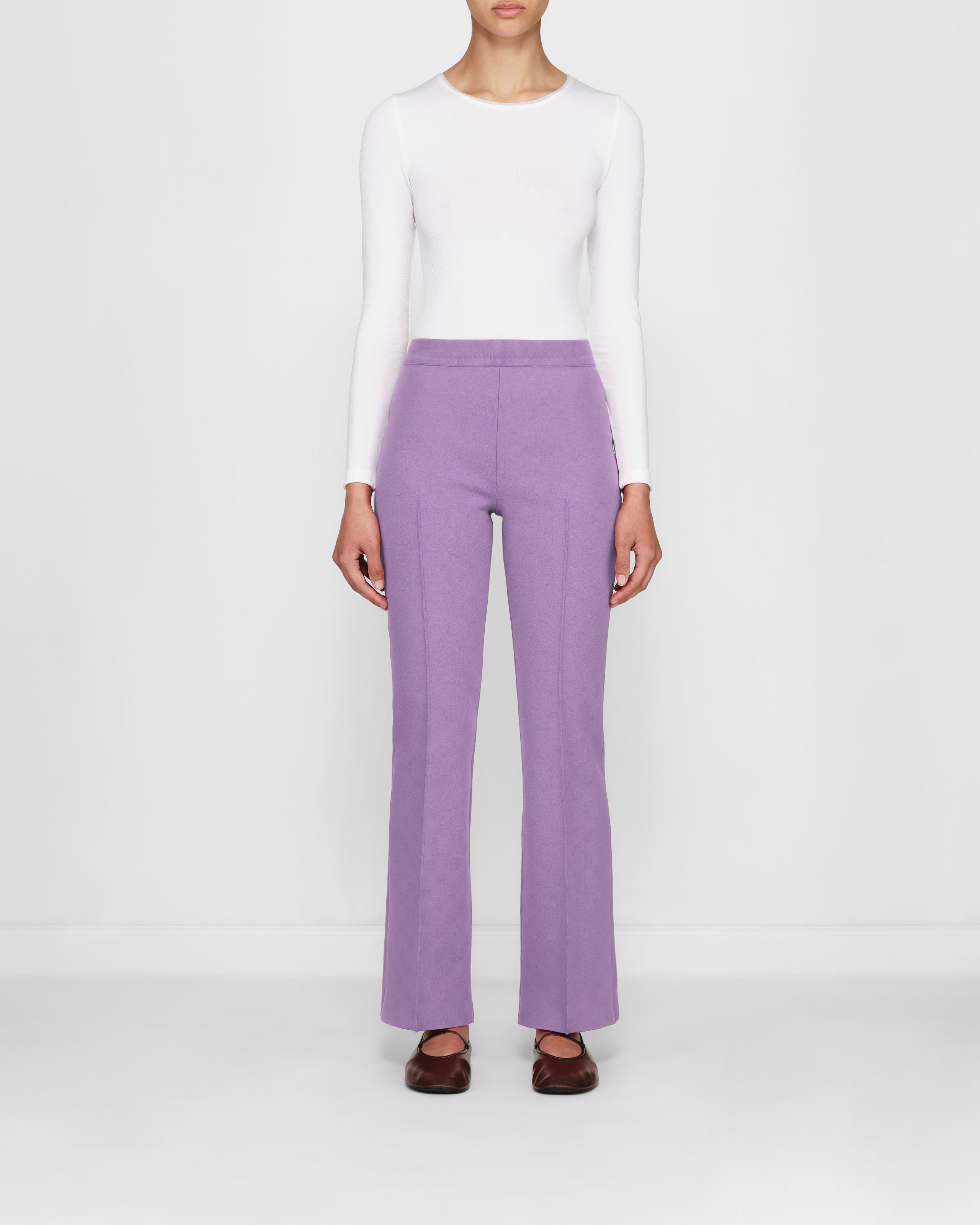 パンツ NEAT Color Cotton Duck Pants [PURPLE] Wide Pants with Superimposition Print