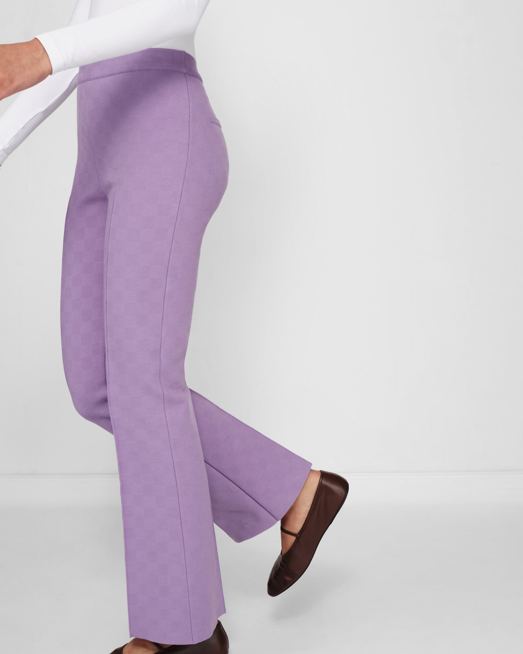 Long Kick Pant in Purple Cotton | High Sport