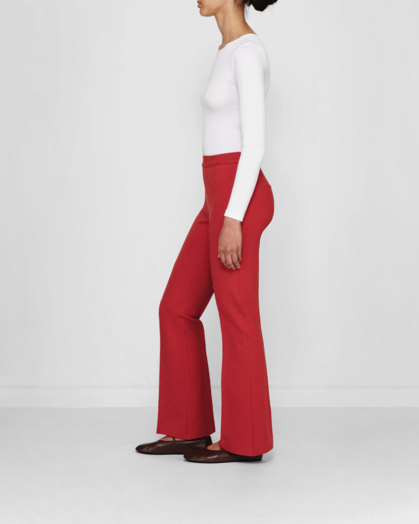 Long Kick Pant in Red