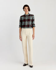 Kurt Shirt in Sage/Red Plaid