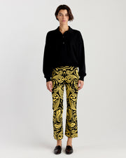Kick Pant in Black/Yellow Cosmic Paisley
