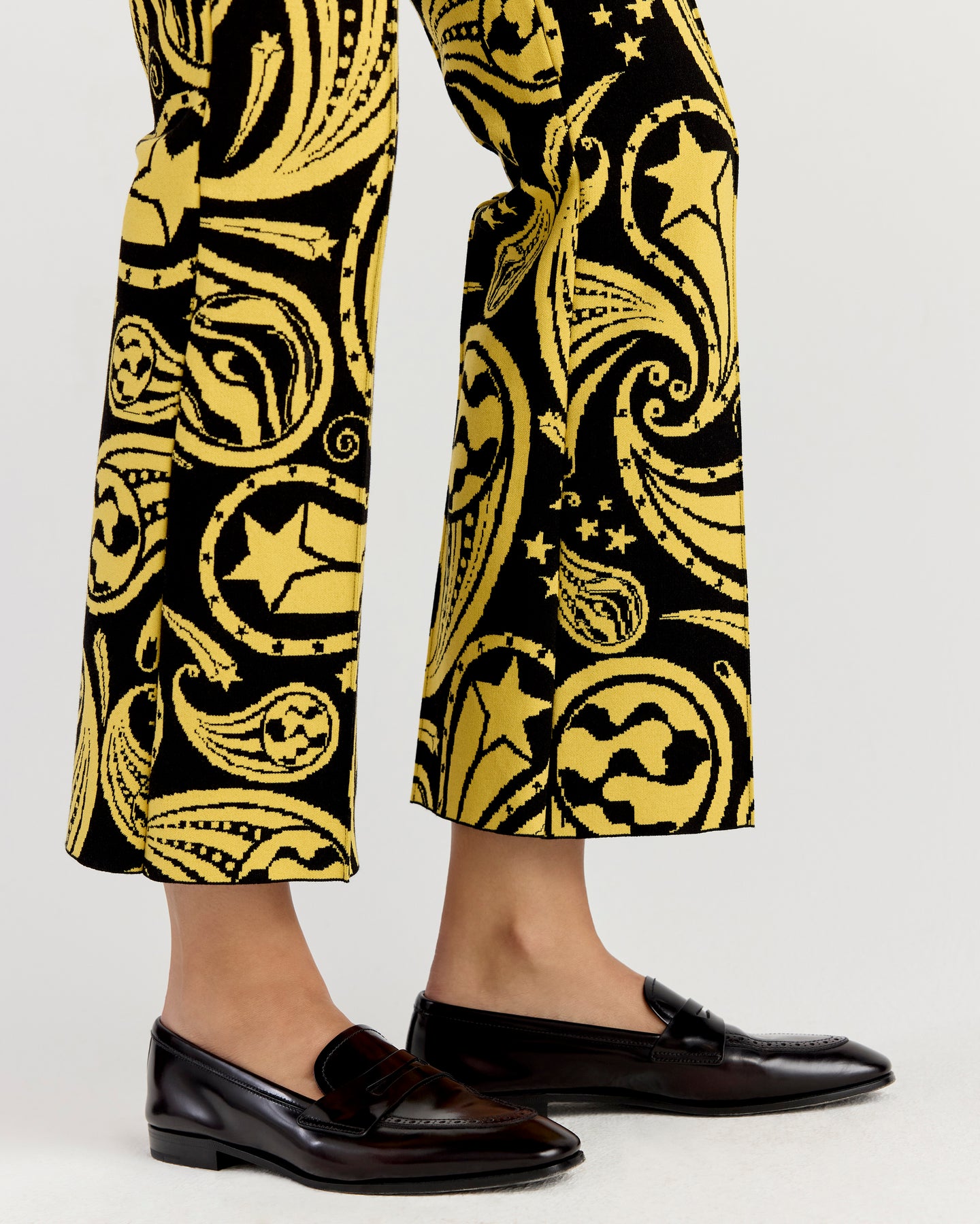 Kick Pant in Black/Yellow Cosmic Paisley