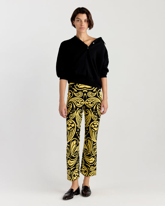 Kick Pant in Black/Yellow Cosmic Paisley