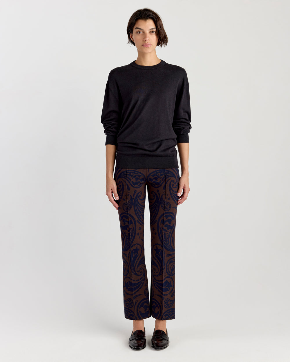 Kick Pant in Chocolate/Navy Cosmic Paisley