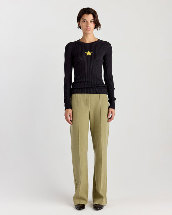Evie Pant in Khaki Corduroy