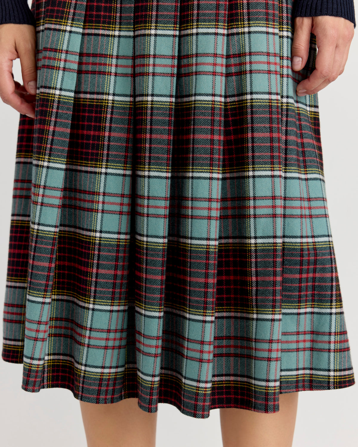 Floren Plaid Skirt in Sage/Red Combo