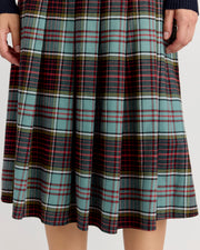 Floren Plaid Skirt in Sage/Red Combo