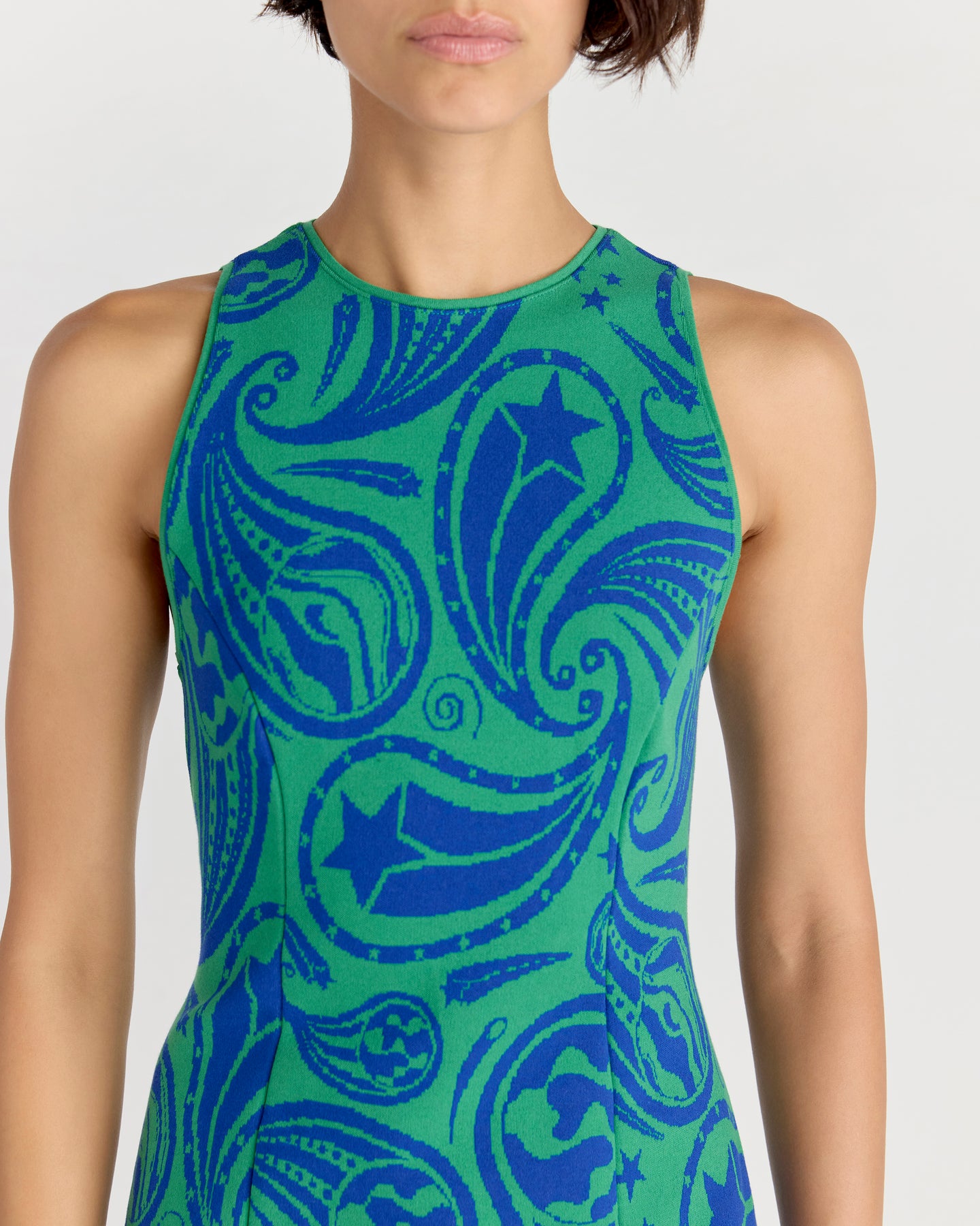 Isla Dress in Kelly/Royal Cosmic Paisley