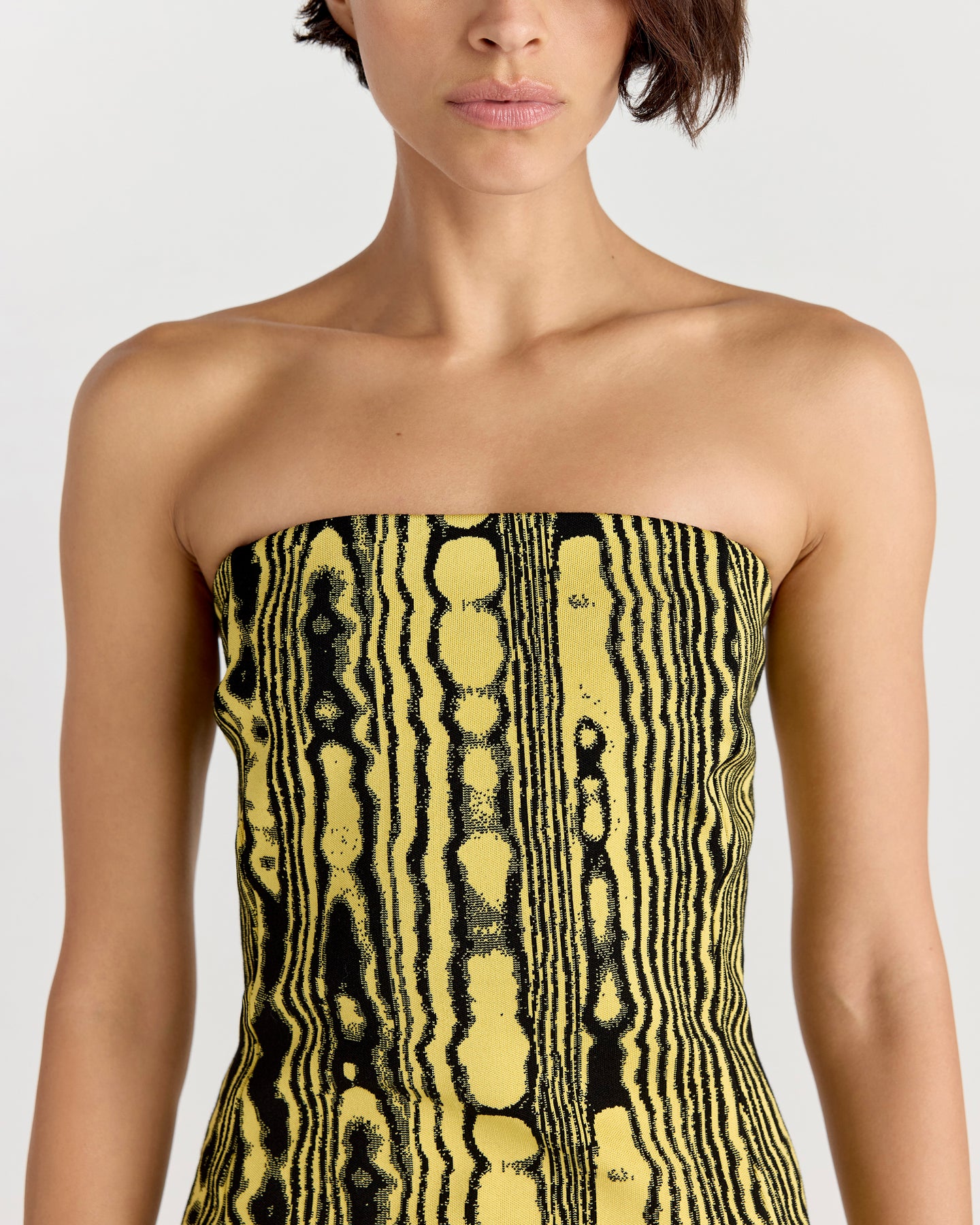 Stella Dress in Black/Yellow Moire