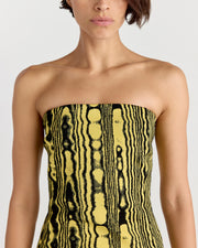 Stella Dress in Black/Yellow Moire