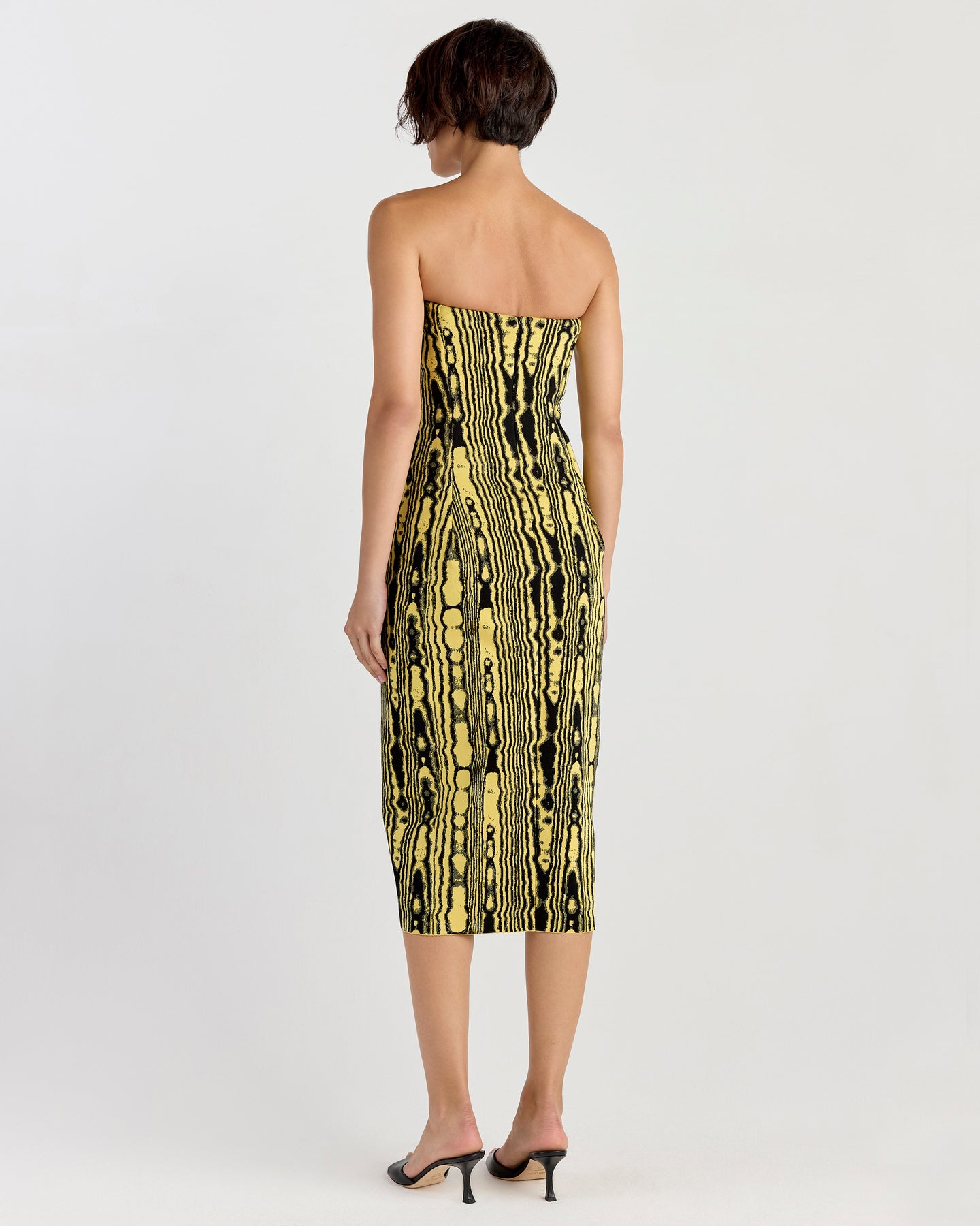 Stella Dress in Black/Yellow Moire