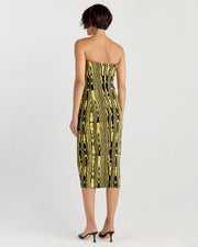 Stella Dress in Black/Yellow Moire