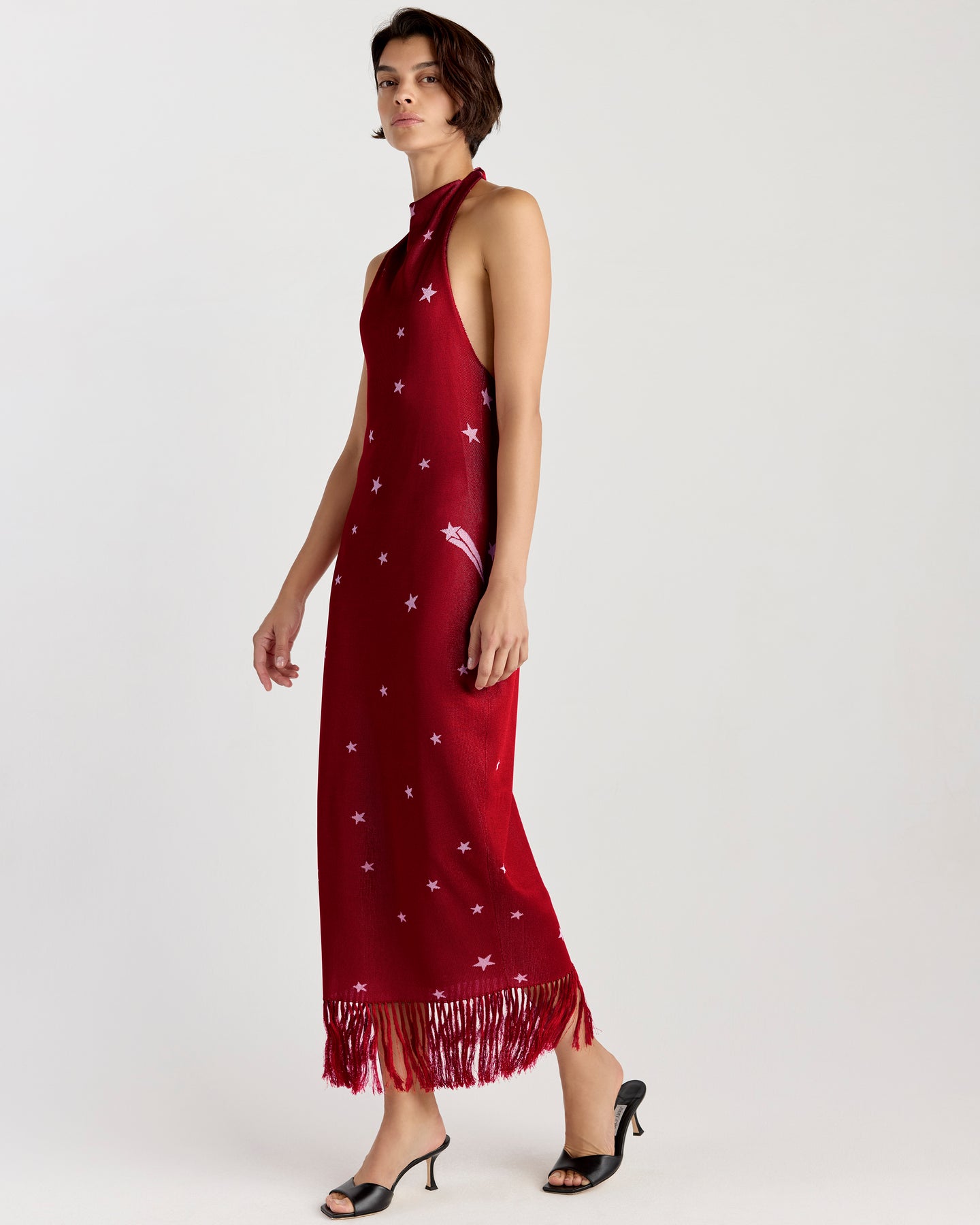 Elton Dress in Ruby/Ivory