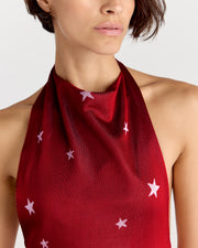 Elton Dress in Ruby/Ivory