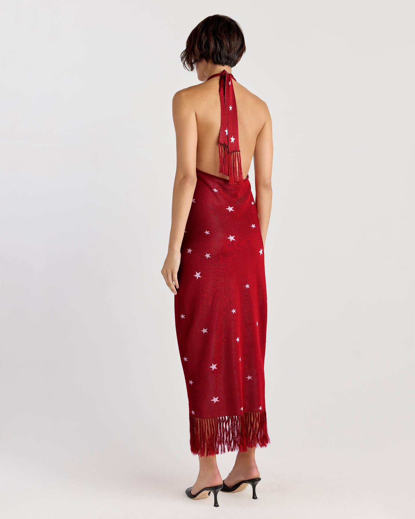 Elton Dress in Ruby/Ivory