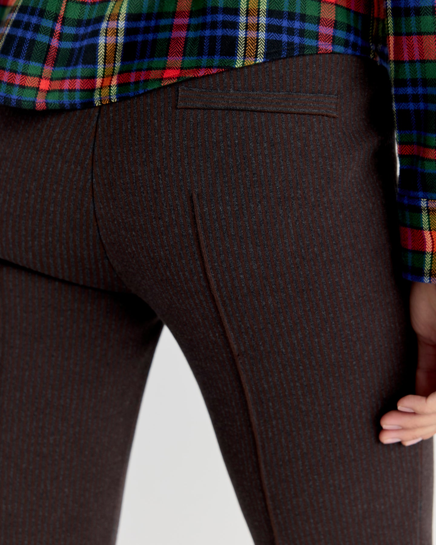 Luke Pant in Charcoal/Chocolate Seersucker