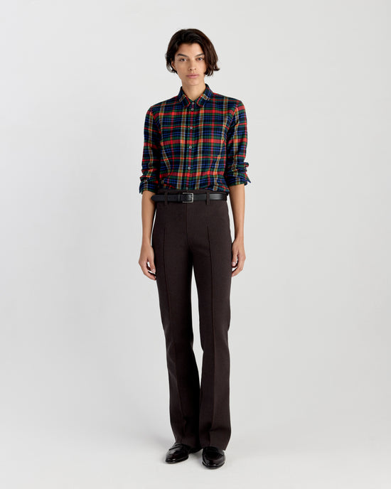Luke Pant in Charcoal/Chocolate Seersucker