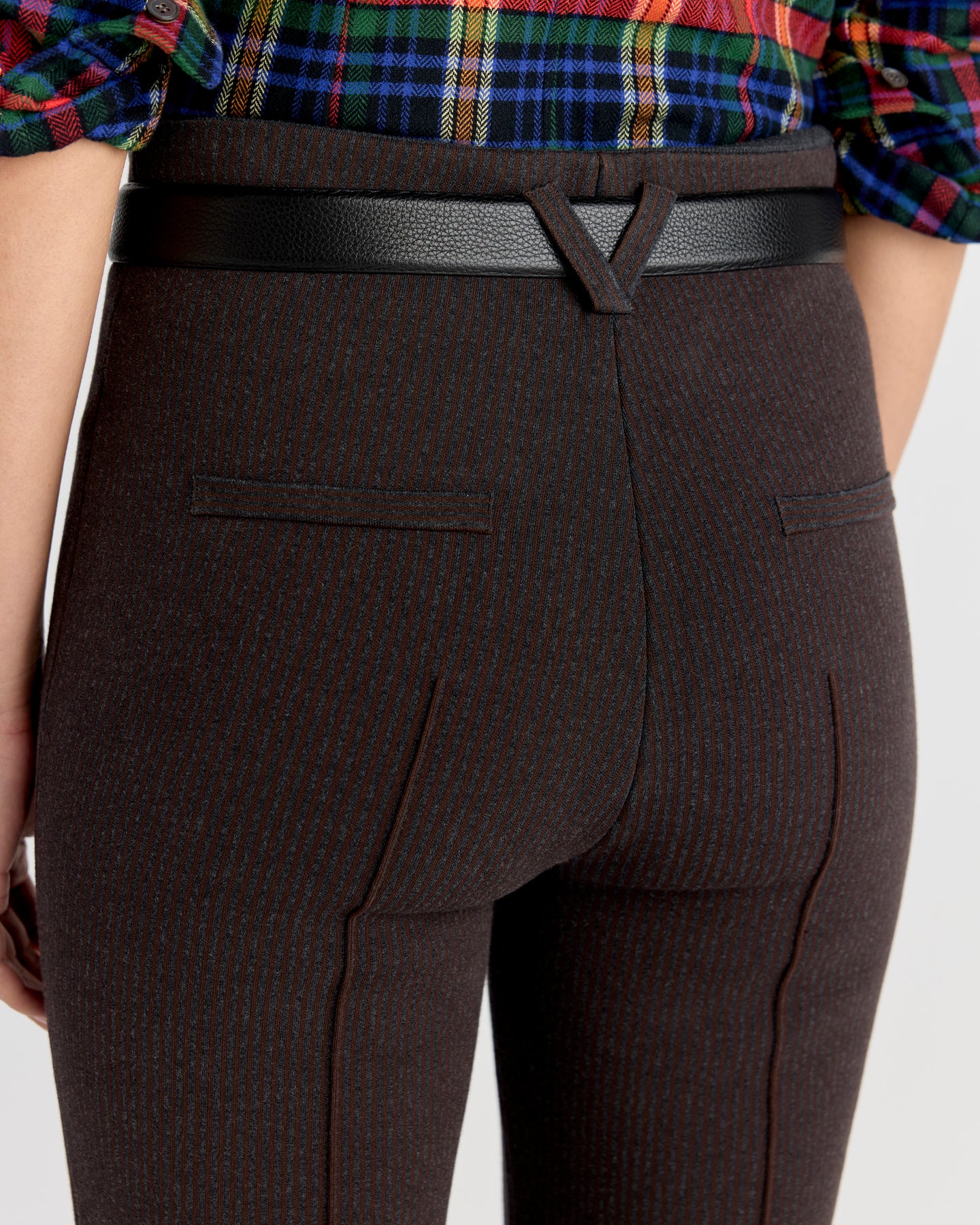 Luke Pant in Charcoal/Chocolate Seersucker
