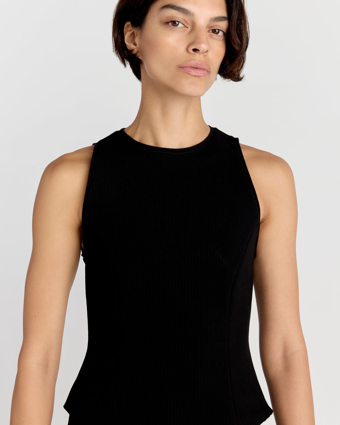 Sara Top in Black Seersucker