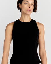 Sara Top in Black Seersucker