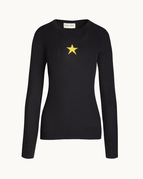Marie Sweater in Graphite/Yellow
