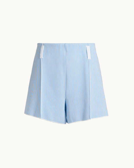 Camilla Short in Pale Blue Seersucker
