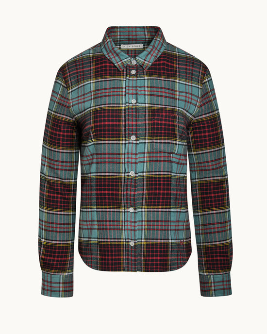 Kurt Shirt in Sage/Red Plaid