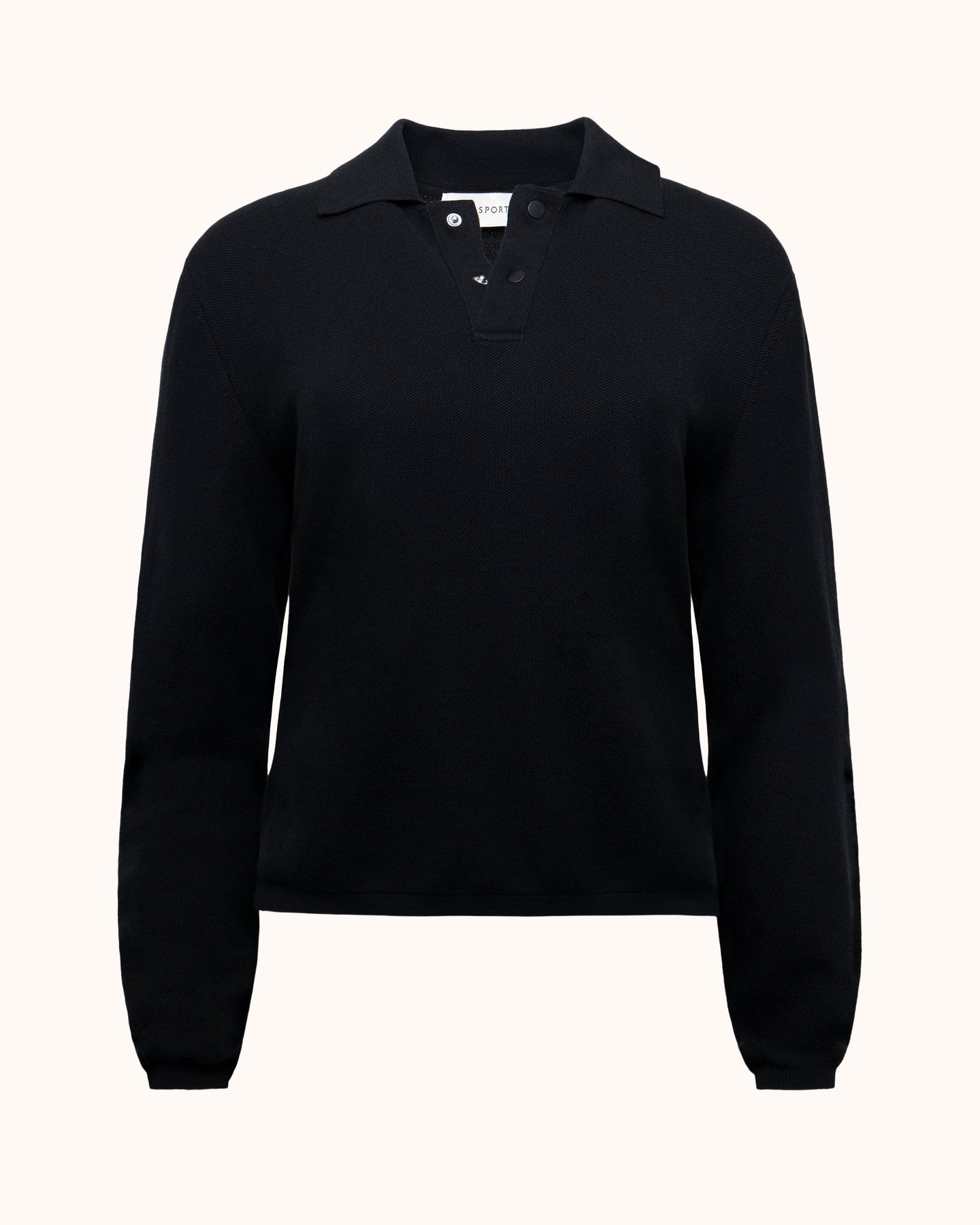 Long Sleeve Brooke Polo in Black