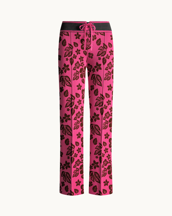 Lane Pant in Fuchsia/Mahogany Floral
