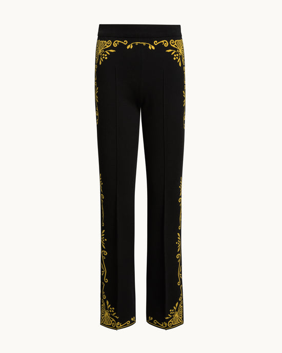 Scroll Pant in Black/Yellow