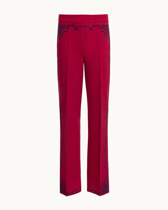 Scroll Pant in Dark Red Combo