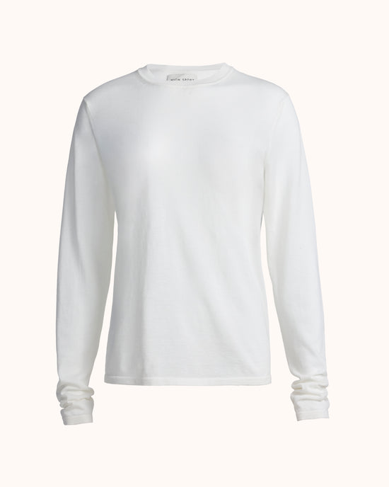 Long Sleeve Theo Tee in White