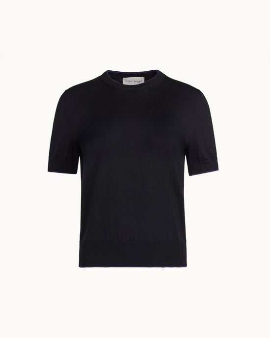 Janis Top in Tipped Black