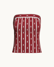Dalia Bustier in Merlot/Ivory Arrow Stripe
