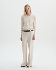 Devon Pant in Ivory Corduroy
