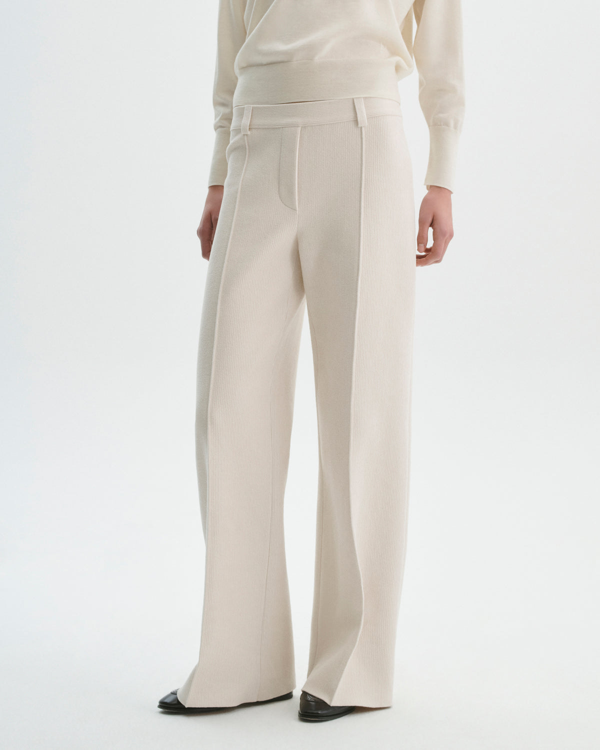 Devon Pant in Ivory Corduroy