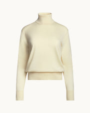 Fine Wool Cashmere Griffin Turtleneck in Ivory