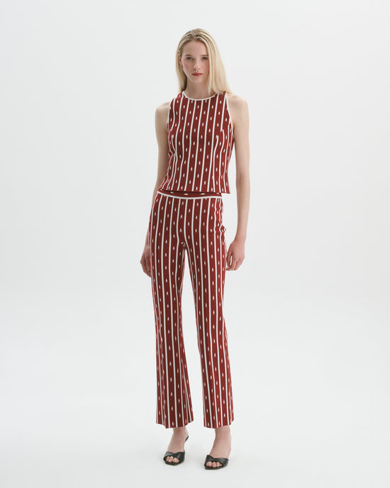 Kick Pant in Merlot/Ivory Arrow Stripe