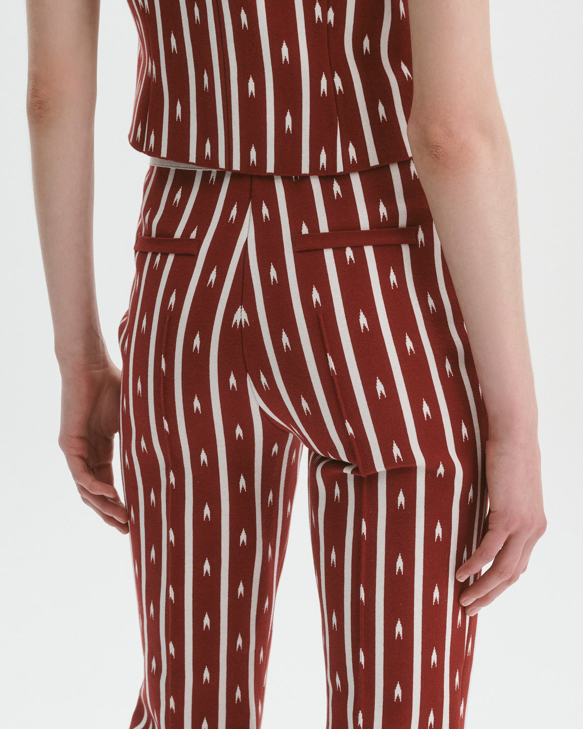 Kick Pant in Merlot/Ivory Arrow Stripe